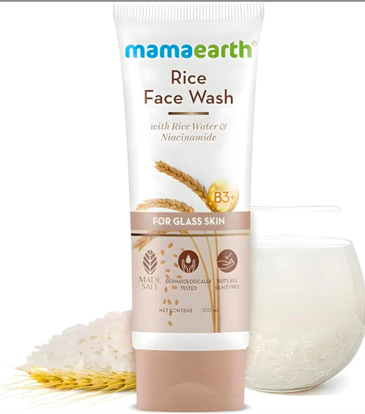 Mamaearth Rice Facewash With Rice Water & Niacinamide For Glass Skin (100ml)