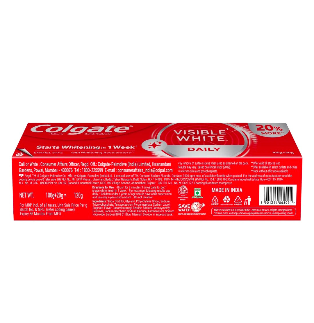 Colgate Visible White Sparkling Mint Toothpaste