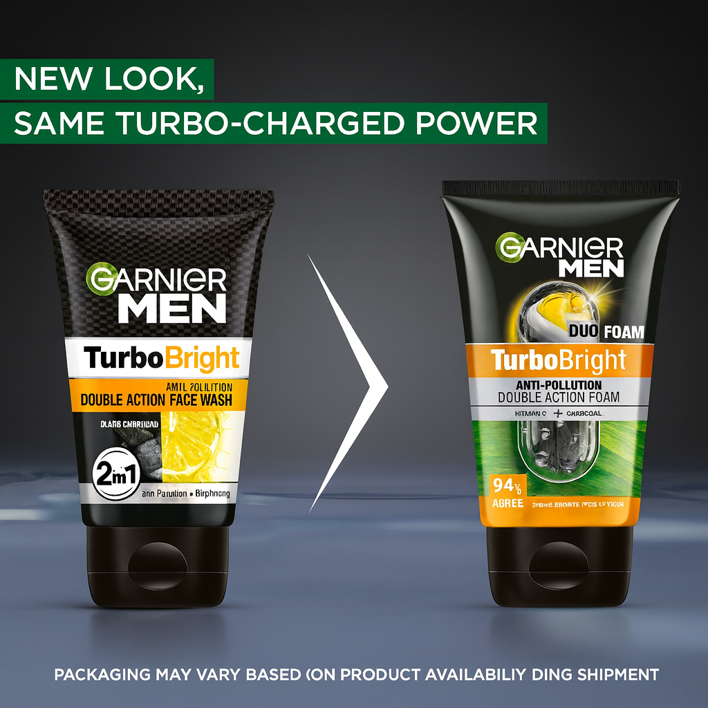 Garnier Men Turbo Bright Anti-Pollution Double Action Face Wash (50g)