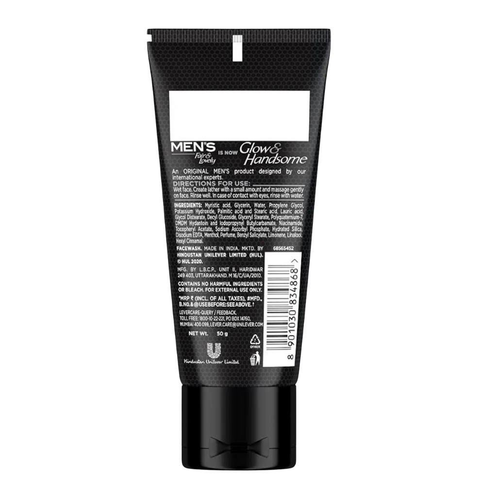 Fair & Lovely Glow Handsome Instant Brightness Rapid Action Face wash (50g)